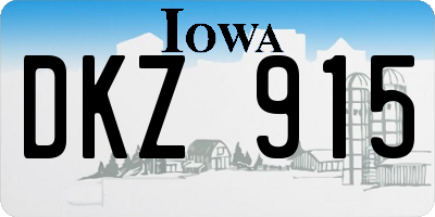 IA license plate DKZ915