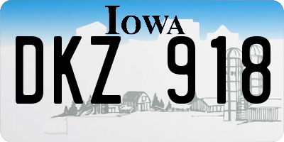 IA license plate DKZ918