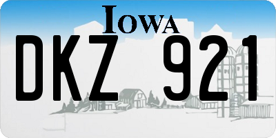 IA license plate DKZ921