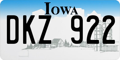 IA license plate DKZ922