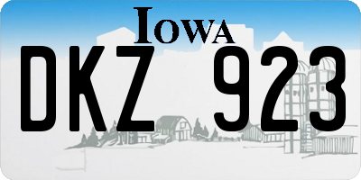 IA license plate DKZ923