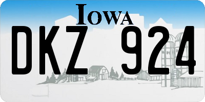 IA license plate DKZ924