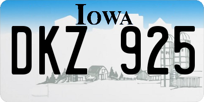 IA license plate DKZ925