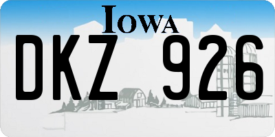 IA license plate DKZ926
