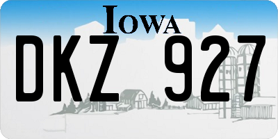 IA license plate DKZ927