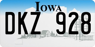 IA license plate DKZ928