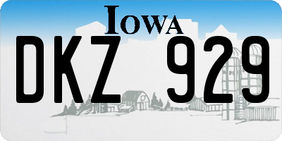 IA license plate DKZ929