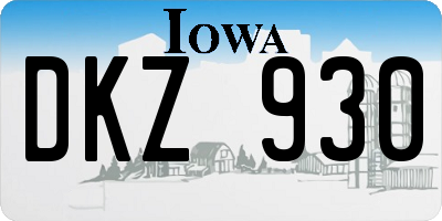 IA license plate DKZ930