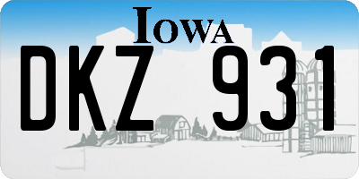 IA license plate DKZ931