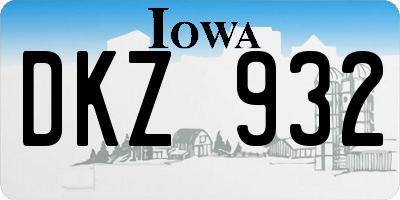 IA license plate DKZ932