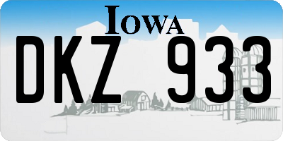 IA license plate DKZ933
