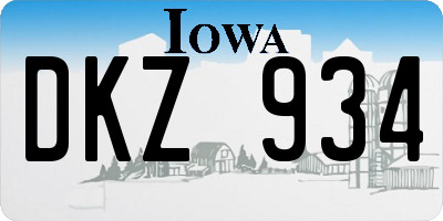 IA license plate DKZ934
