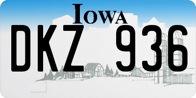 IA license plate DKZ936