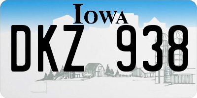 IA license plate DKZ938