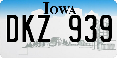 IA license plate DKZ939