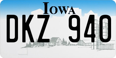IA license plate DKZ940