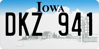 IA license plate DKZ941