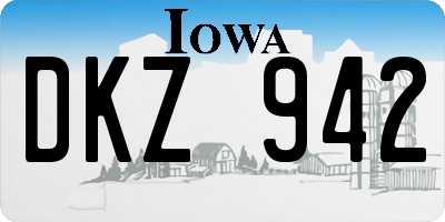 IA license plate DKZ942