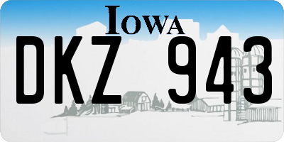 IA license plate DKZ943