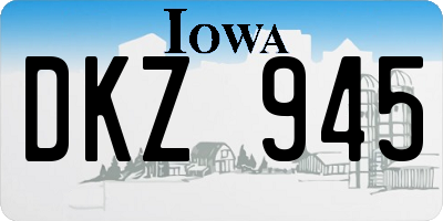 IA license plate DKZ945