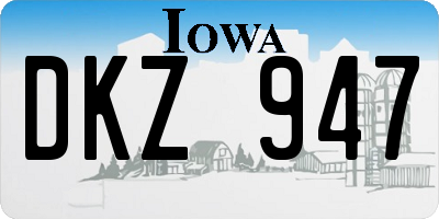 IA license plate DKZ947