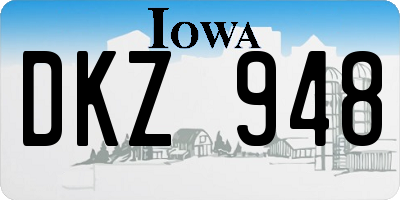 IA license plate DKZ948