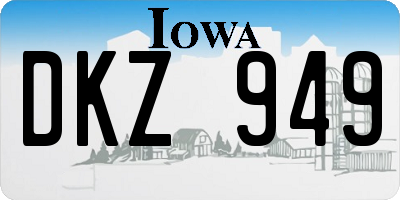 IA license plate DKZ949