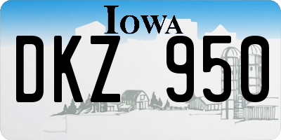 IA license plate DKZ950