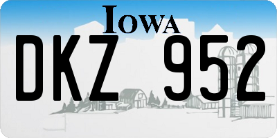 IA license plate DKZ952