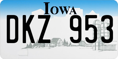 IA license plate DKZ953