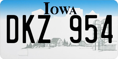 IA license plate DKZ954