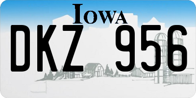 IA license plate DKZ956