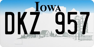 IA license plate DKZ957