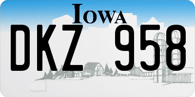 IA license plate DKZ958