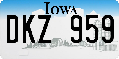 IA license plate DKZ959