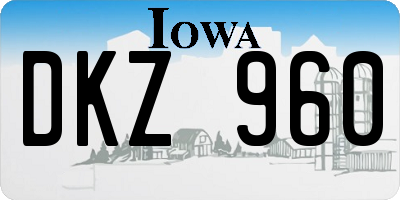IA license plate DKZ960