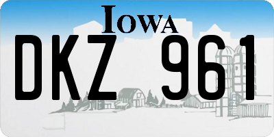 IA license plate DKZ961