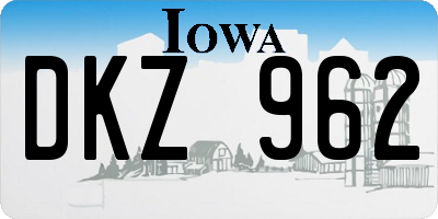 IA license plate DKZ962