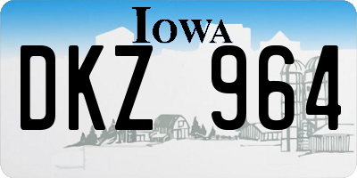 IA license plate DKZ964