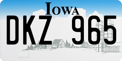 IA license plate DKZ965