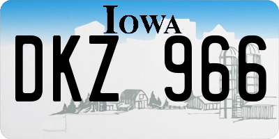IA license plate DKZ966