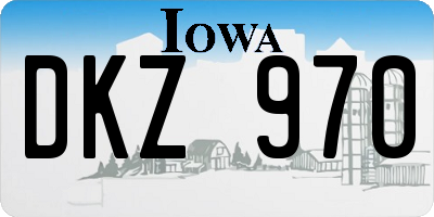 IA license plate DKZ970