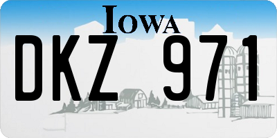 IA license plate DKZ971