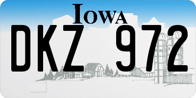 IA license plate DKZ972