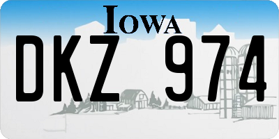 IA license plate DKZ974