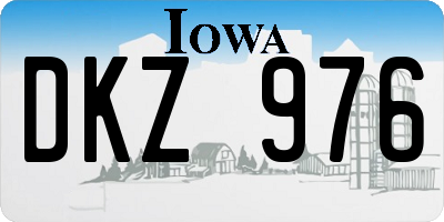 IA license plate DKZ976