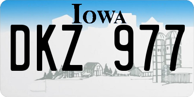 IA license plate DKZ977
