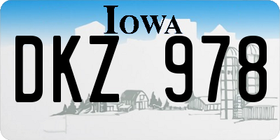 IA license plate DKZ978