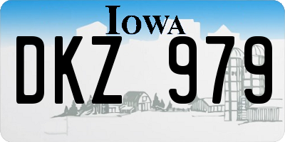 IA license plate DKZ979