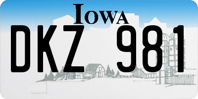 IA license plate DKZ981